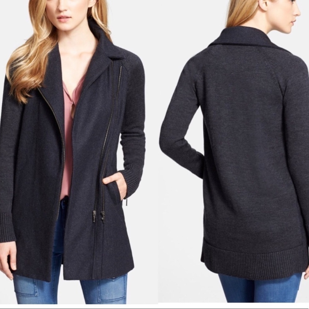Joie Ermie Gray Wool Blend Coat Size L